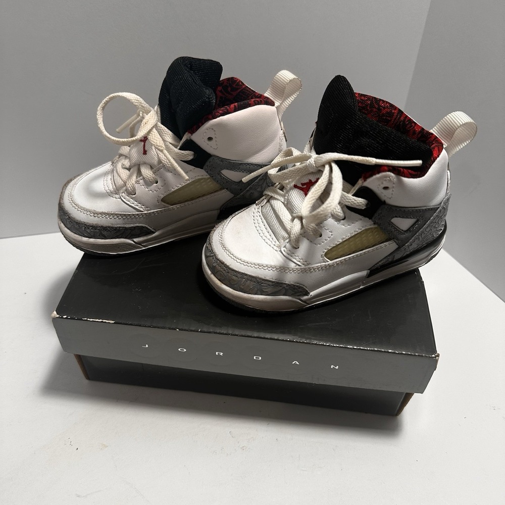 Nike‎ Air Jordan Spizike BT White Black Red Sneakers Toddler Size 6c With Box